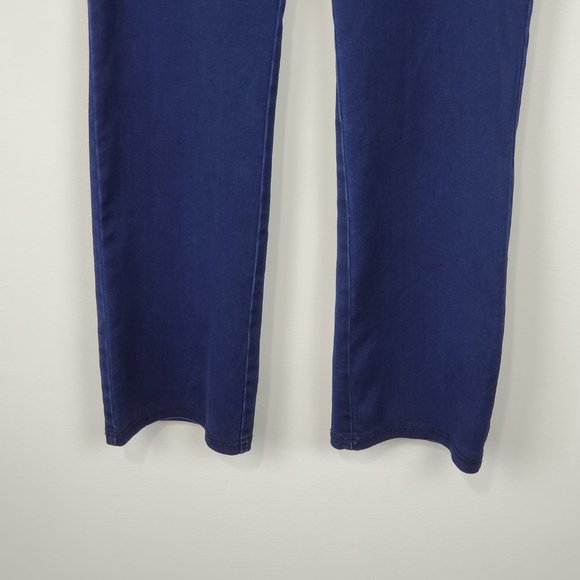 LOGO Blue Stretchy Pull-On Straight Leg Denim Type Pants Size 12 - Picture 3 of 9